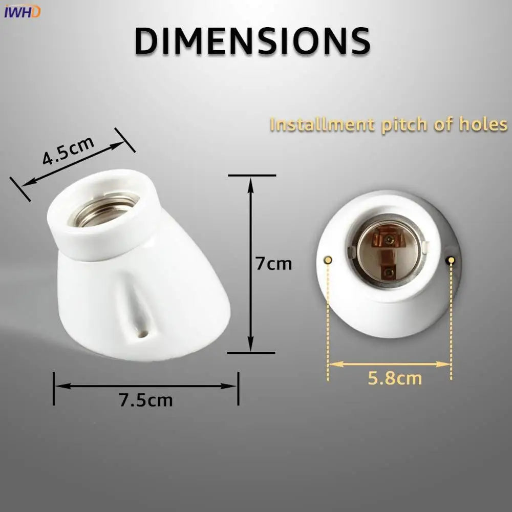 Ceramic E27 Socket Lamp Holder for Table Light - Econiko Vintage Bulb Base Fitting