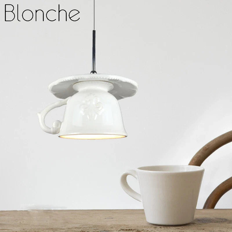 Ceramic Nordic Pendant Light for Kitchen & Dining Room by Econiko - Vintage LED Fixture