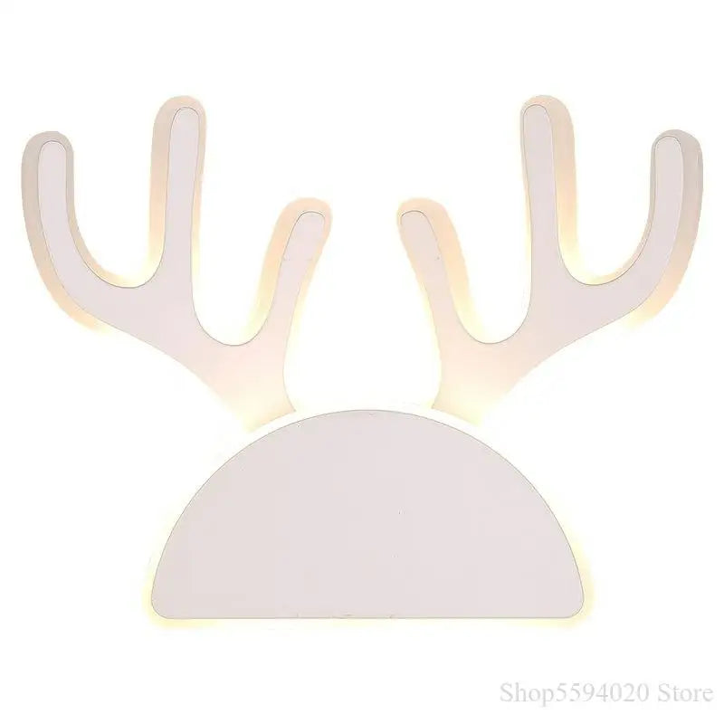 Acrylic Deer Head Wall Lamp Nordic Cartoon Bedside Kids Home Lights Sconce Wall Lights