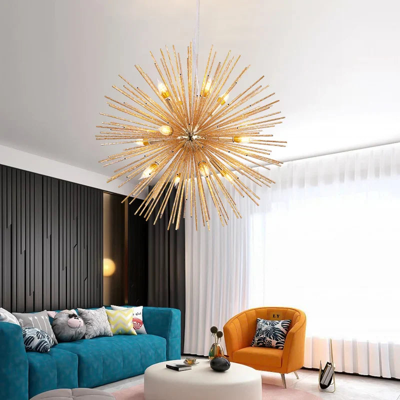 Aluminum Dandelion Chandelier by Econiko - Modern Sputnik Fixture for Home Decor