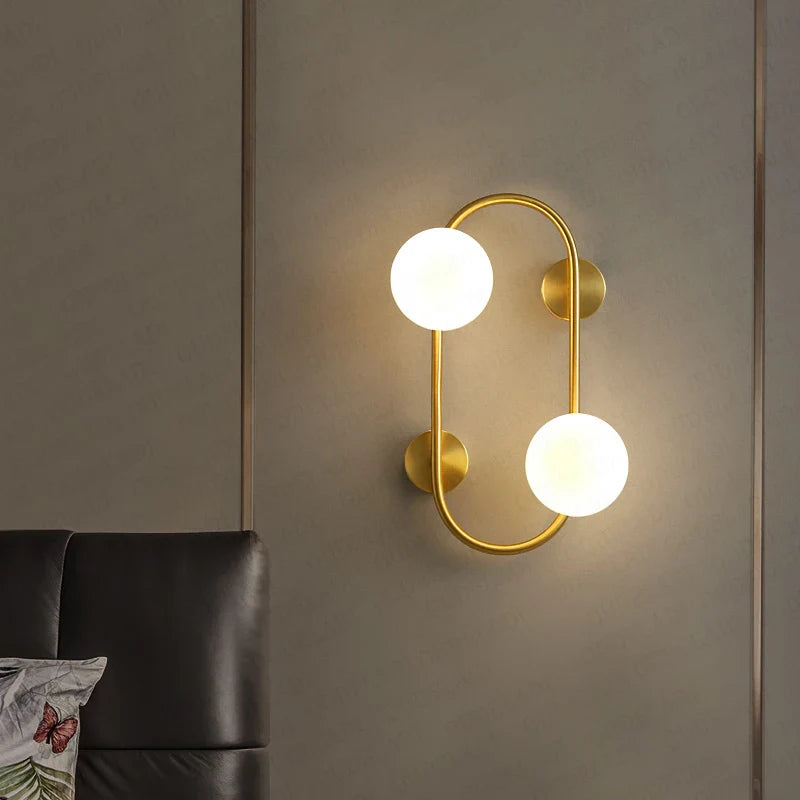 Brass Wall Sconce LED Light - Econiko Modern Indoor Lighting for Living Room Bedrooms