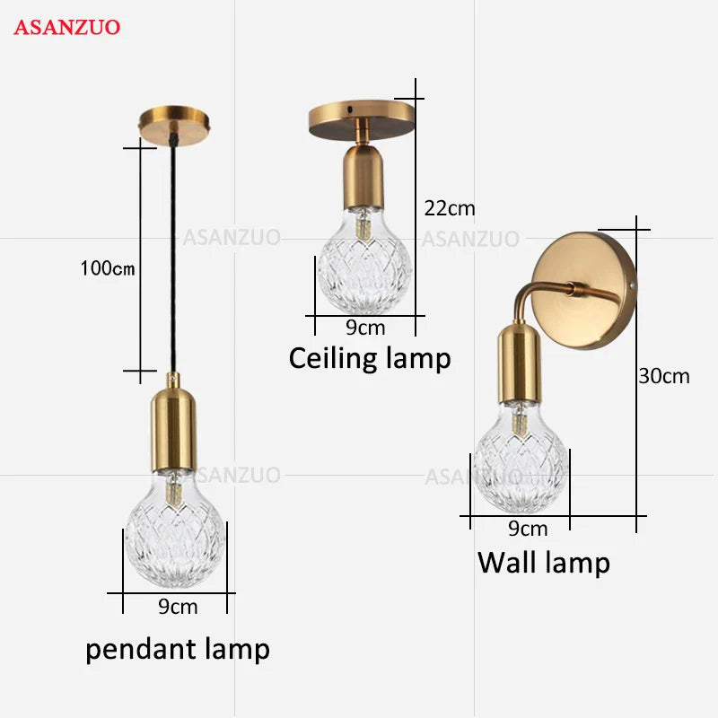 Brass LED Pendant Light - Econiko Hang Lamp for Dining & Living Room