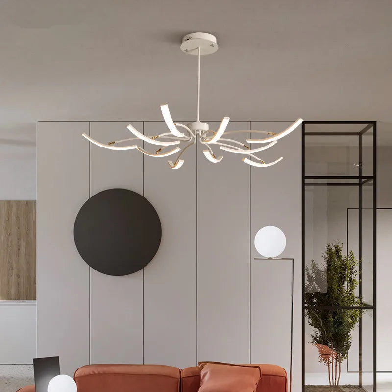 Chandelier Iron Dimmable Lustre by Econiko - Adjustable Hanging Lamps Ceiling for Home Décor