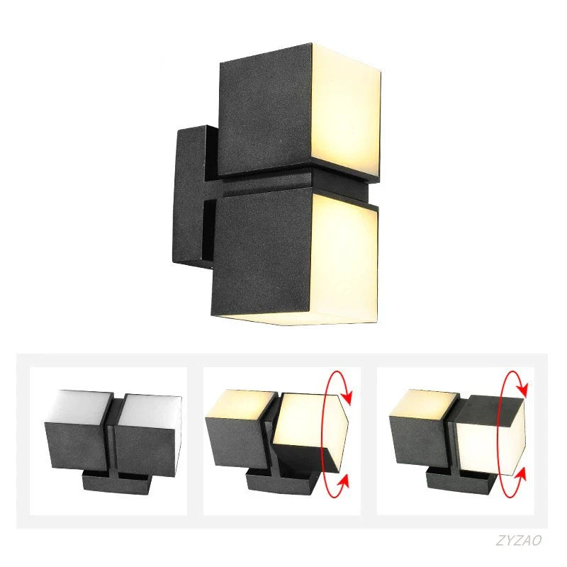 Adjustable Led Wall Lamp EcoInko Rotating Wall Lights for Bedroom, Bathroom, Outdoor - Waterproof Corridor Aisle Decor