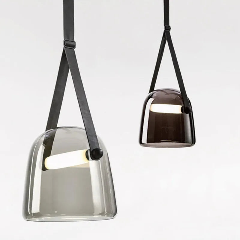 Brokis Mona LED Glass Pendant Lamp with Econiko Black Leather Strap