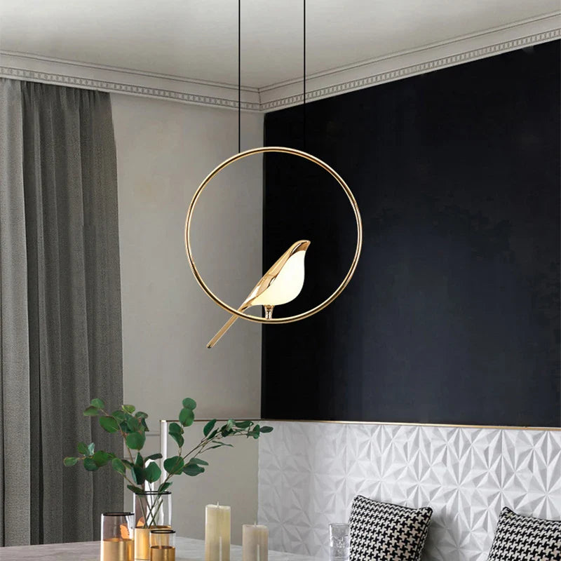 Econiko Magpie Bird LED Pendant Chandeliers for Nordic Modern Indoor Lighting