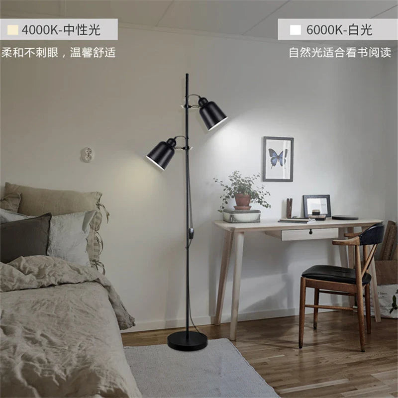 Adjustable 2-Light Floor Lamp for Living Room Decor by Econiko - Indoor Lighting