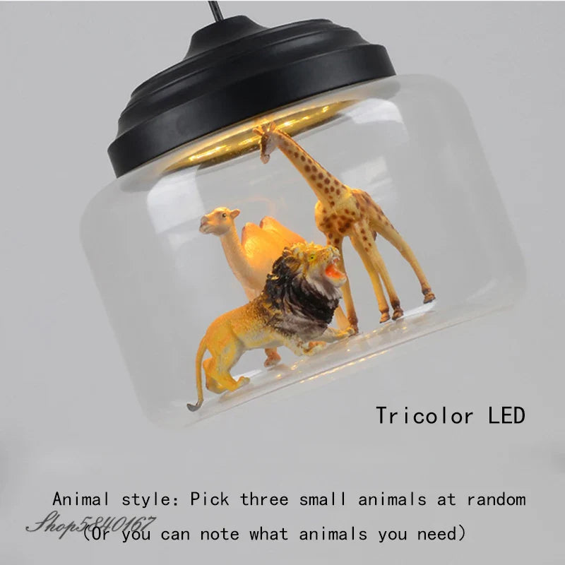 Animal Cute Pendant Lights for Children's Bedroom - Econiko Brand - Loft Living Room Lamps