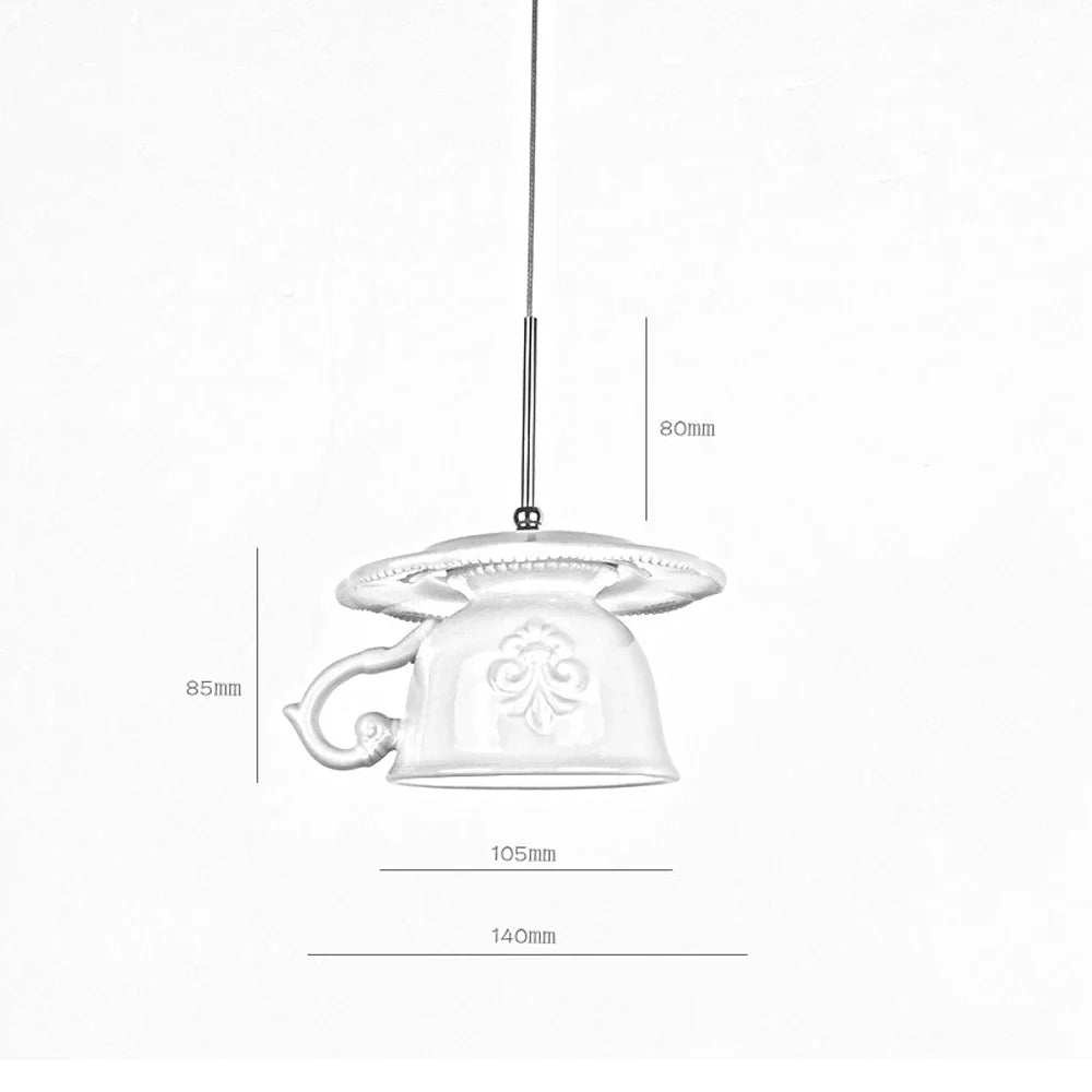 Ceramic Nordic Pendant Light for Kitchen & Dining Room by Econiko - Vintage LED Fixture