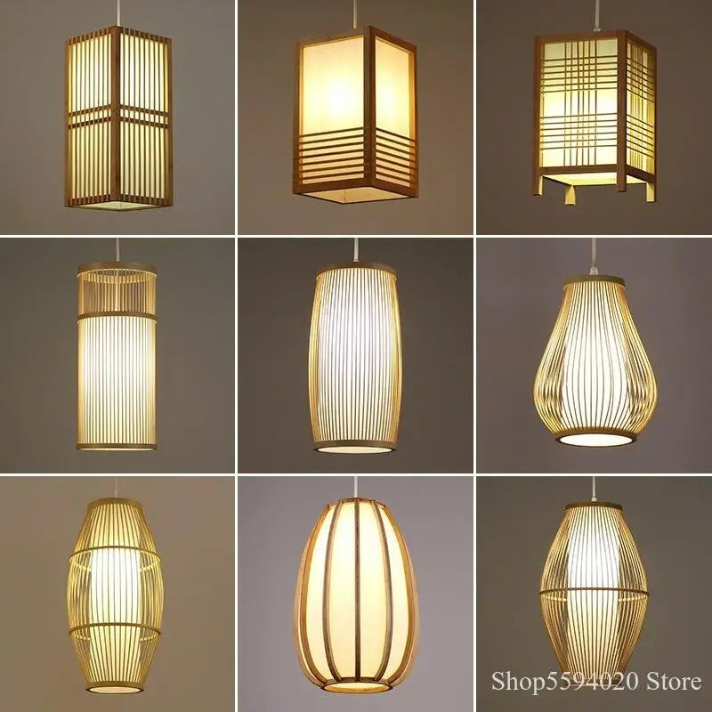 Bamboo Chandelier Lights by Econiko - New Chinese Zen Lamps for Restaurant and Bedroom