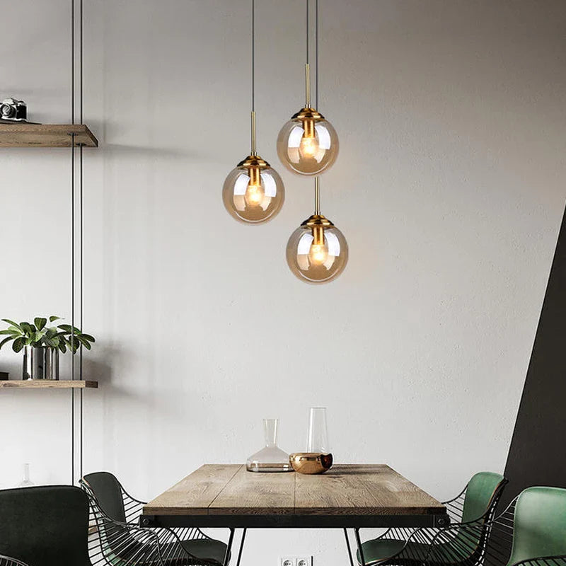 Black Brass Glass Ball Pendant Lights Magic Bean Suspension Lamp for Econiko Brand Kitchen Island Restaurant Home Decor