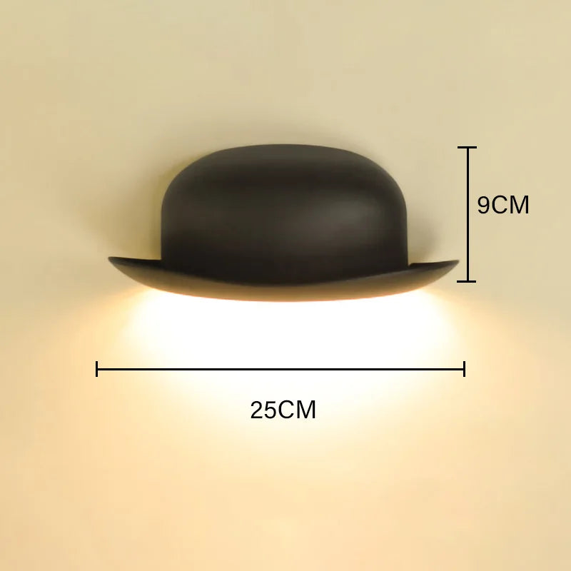 Econiko Hat Shape LED Wall Lamp Nordic Modern Waterproof Indoor Outdoor Sconce