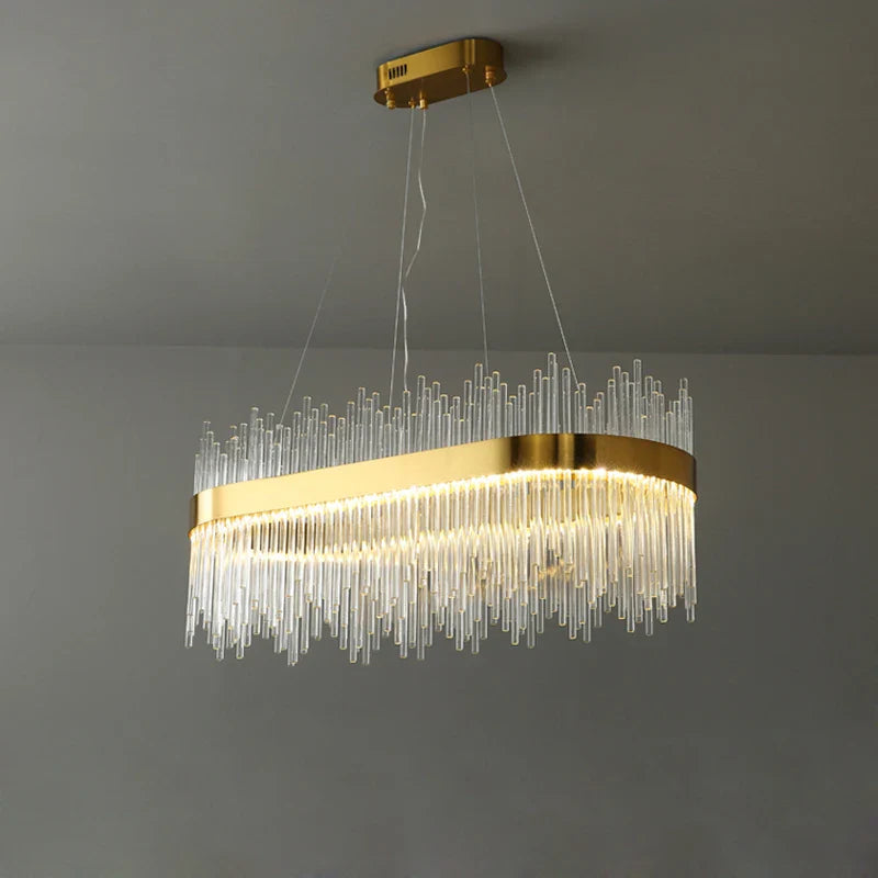 Art Deco Glass Gold Designer Hanging Lamp Chandelier Lighting for Dinning Room - Econiko