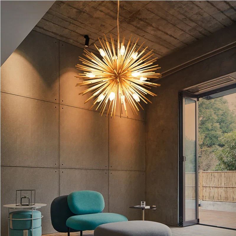 Aluminum Dandelion Chandelier by Econiko - Modern Sputnik Fixture for Home Decor