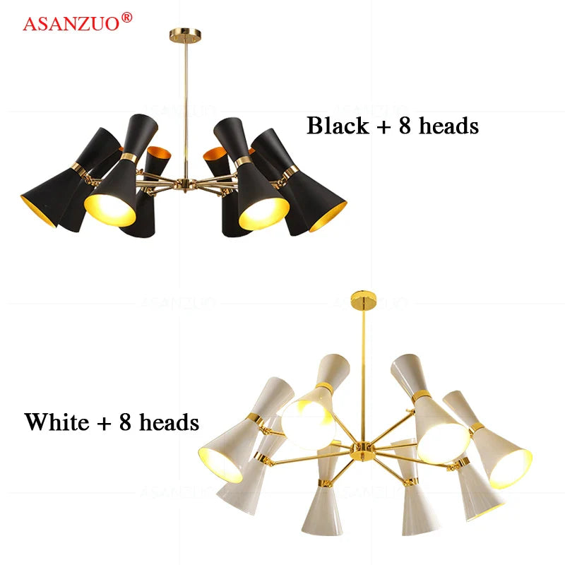 Adjustable LED Ceiling Lamp Modern Chandelier E27 Iron Shade Econiko Lighting