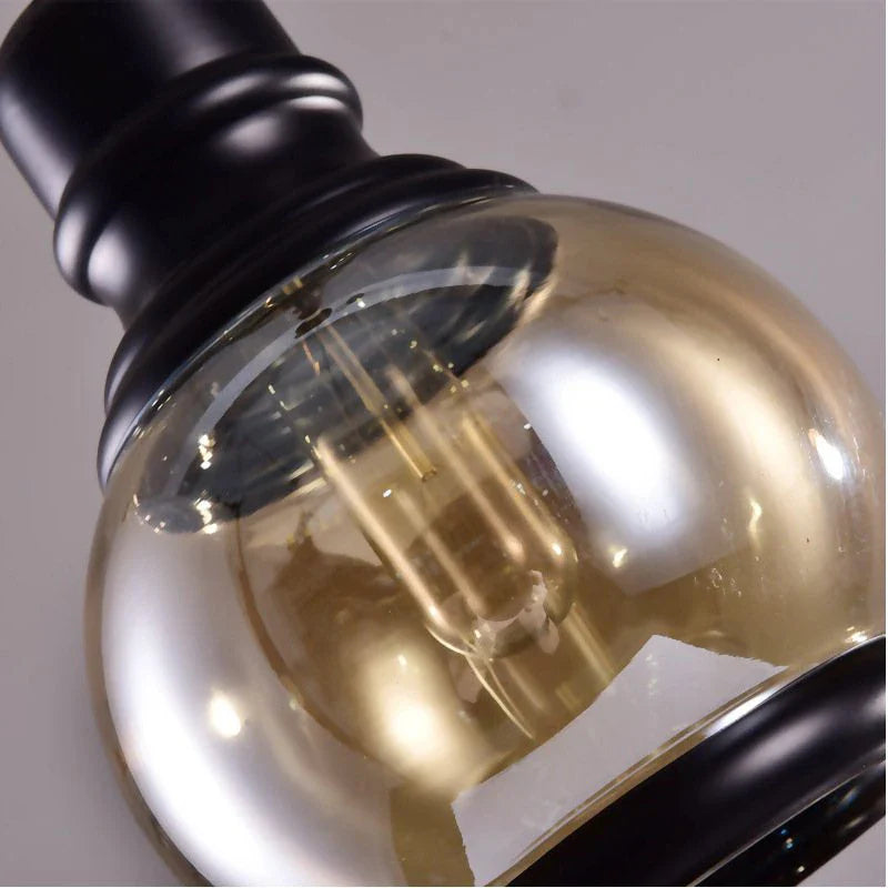 Amber Glass Wine Bottle Pendant Light with LED Bulb for Bar Restaurant by Econiko