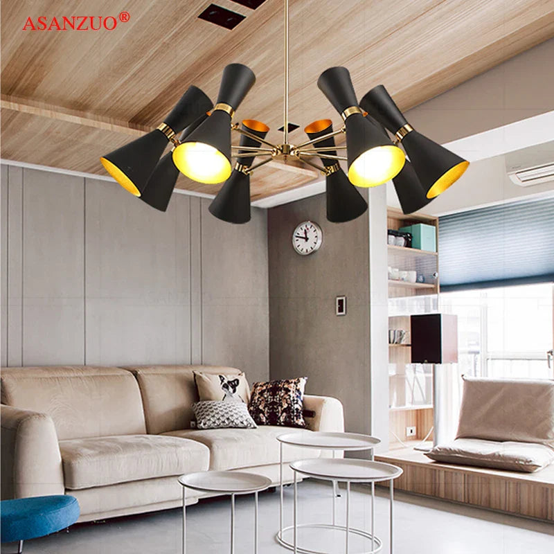 Adjustable LED Ceiling Lamp Modern Chandelier E27 Iron Shade Econiko Lighting