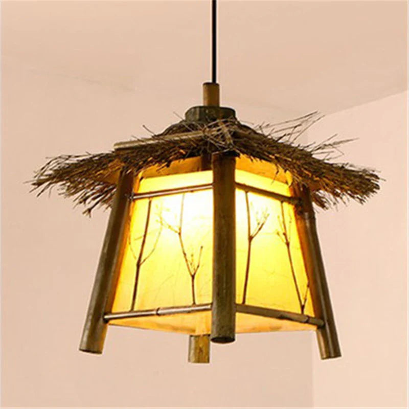 Bamboo House Lamp Chinese Style Antique LED Lamp by Econiko