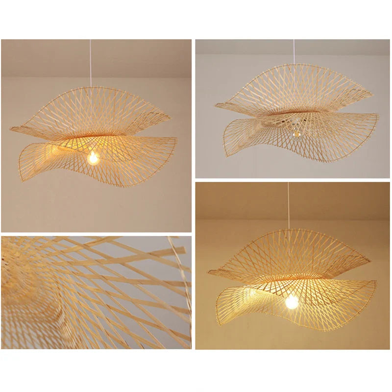 Bamboo Pendant Lights Asian Style Handmade Kitchen Island Chandeliers by Econiko