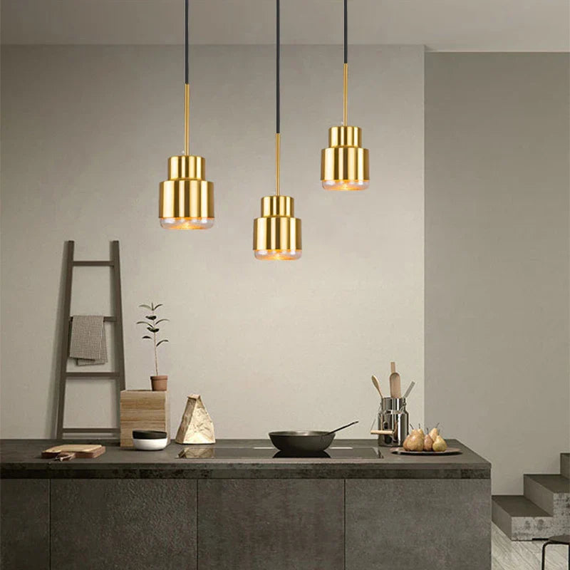 Econiko Gold LED Pendant Light Chandelier for Home Decor: Modern E27 Hanging Lamp