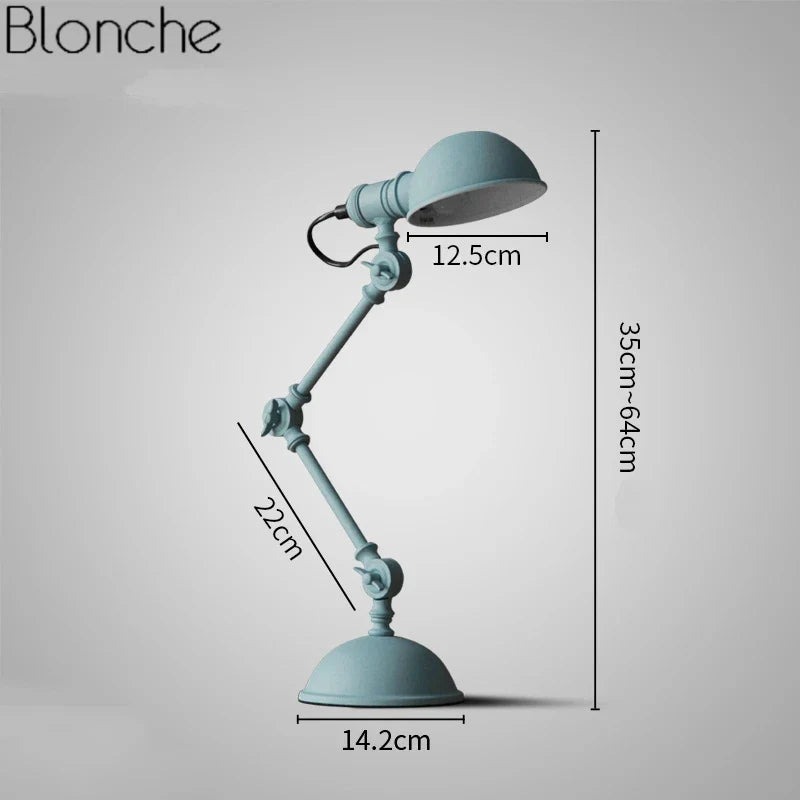 Adjustable Nordic Table Lamp with Robotic Arm Stand, Econiko Bedroom Study Lighting Fixture