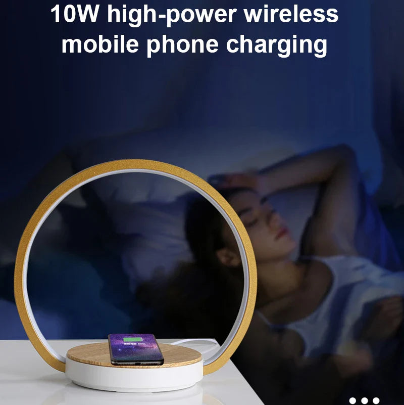 Econiko LED Table Lamp Desk Light with Wireless Charging, Touch Dimming, Night Light