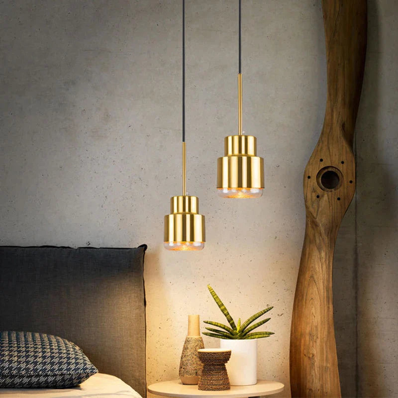 Econiko Gold LED Pendant Light Chandelier for Home Decor: Modern E27 Hanging Lamp