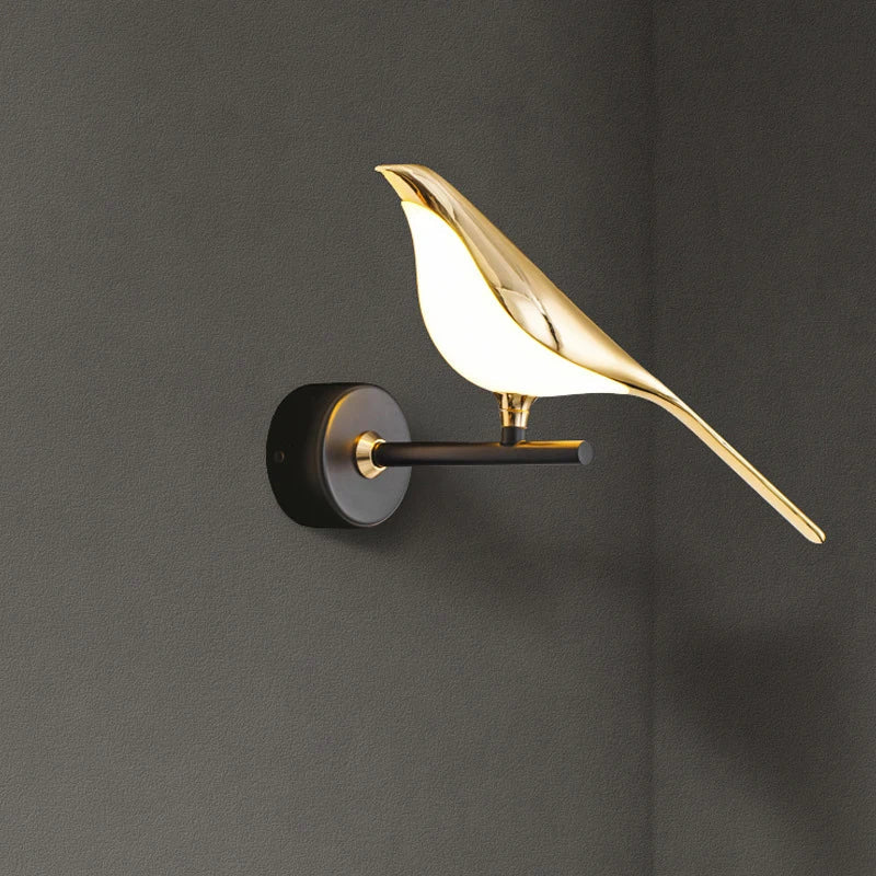 Econiko Magpie Bird LED Wall Lamp Sconce: Modern Indoor Lighting for Home, Kitchen, Bedroom