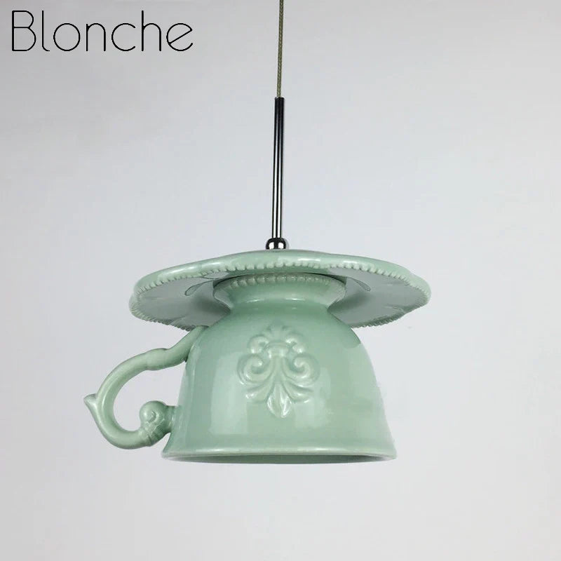 Ceramic Nordic Pendant Light for Kitchen & Dining Room by Econiko - Vintage LED Fixture