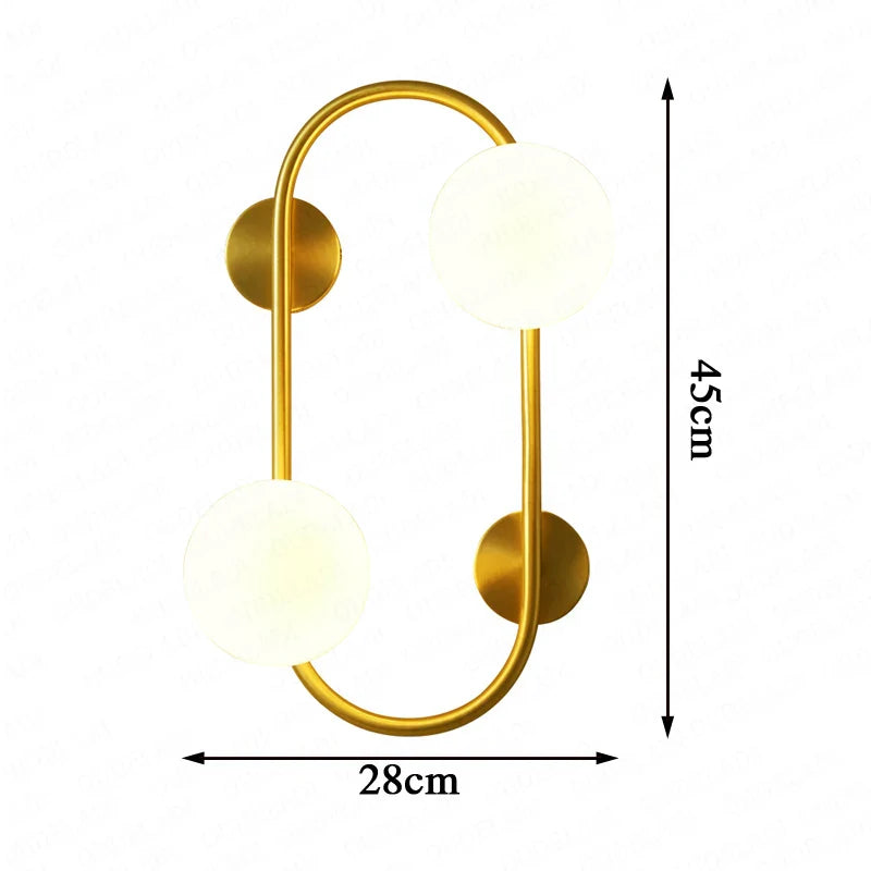 Brass Wall Sconce LED Light - Econiko Modern Indoor Lighting for Living Room Bedrooms