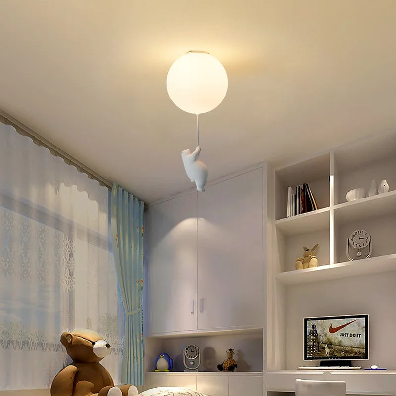 Bear Kids Room Ceiling Lamp LED Light Fixture by Econiko - Modern Cartoon Design