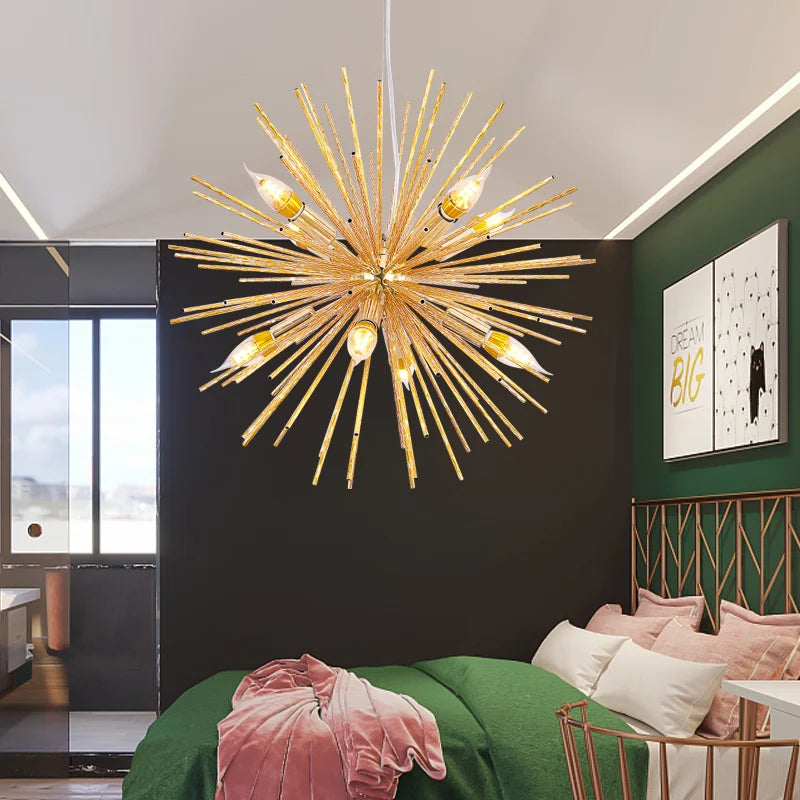 Aluminum Dandelion Chandelier by Econiko - Modern Sputnik Fixture for Home Decor