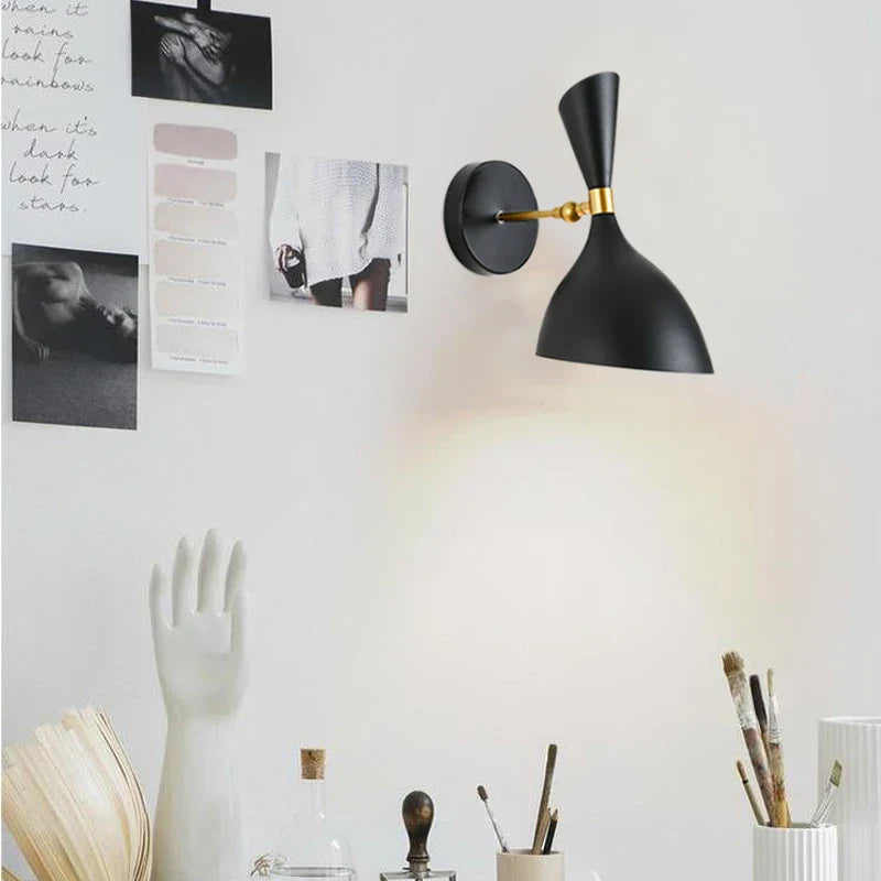 Black White Nordic Wall Lamps with Switch, Econiko Industrial Decor Light Fixture