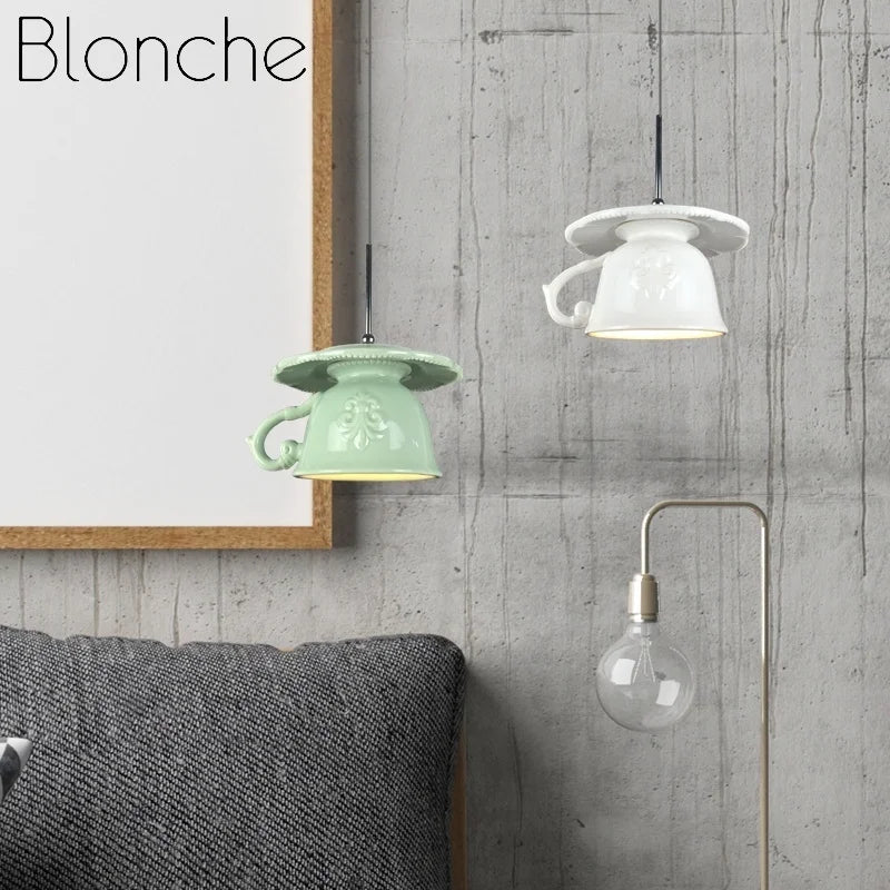 Ceramic Nordic Pendant Light for Kitchen & Dining Room by Econiko - Vintage LED Fixture