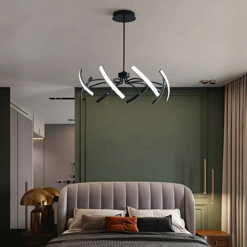 Chandelier Iron Dimmable Lustre by Econiko - Adjustable Hanging Lamps Ceiling for Home Décor