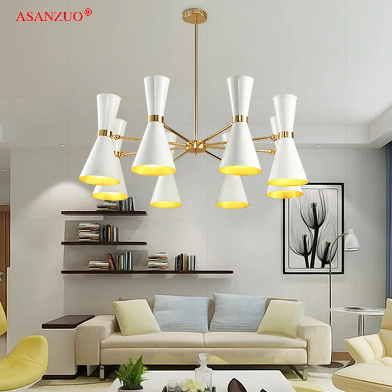 Adjustable LED Ceiling Lamp Modern Chandelier E27 Iron Shade Econiko Lighting