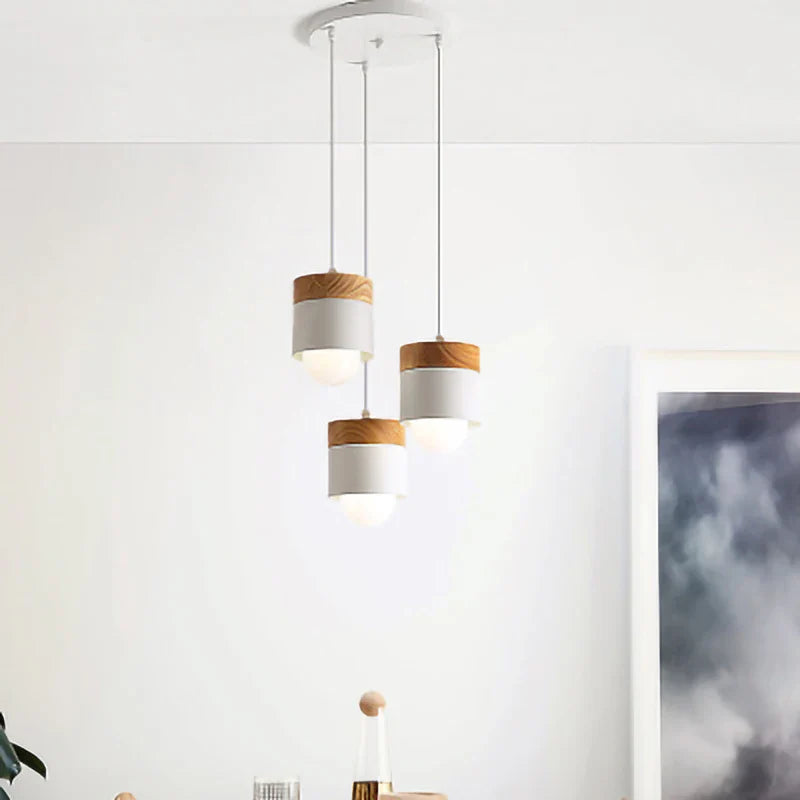 Econiko Nordic Minimalist Wood LED Chandelier Pendant Light for Modern Home Decor