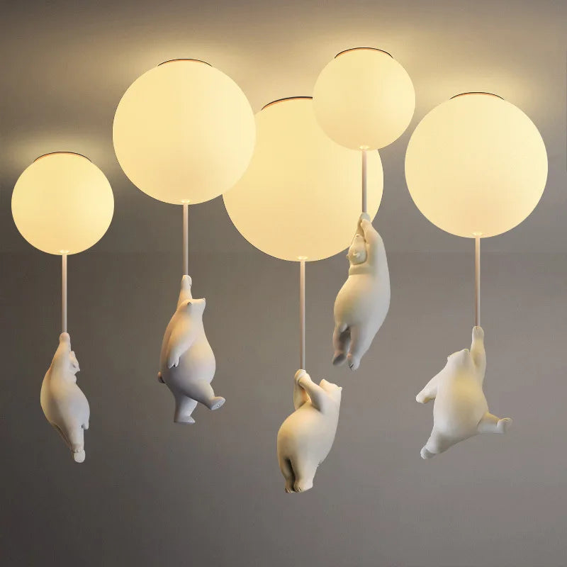 Bear Kids Room Ceiling Lamp LED Light Fixture by Econiko - Modern Cartoon Design