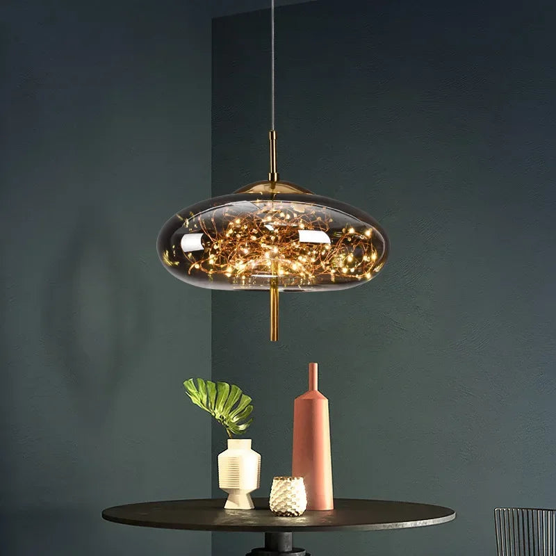 Nordic Luxury Glass Pendant Light Chandelier for Dining Room Living Room Bedroom by Econiko