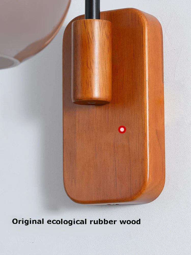 Adjustable Nordic Wood Glass Wall Light for Bedroom, Living Room, or Entrance by Econiko