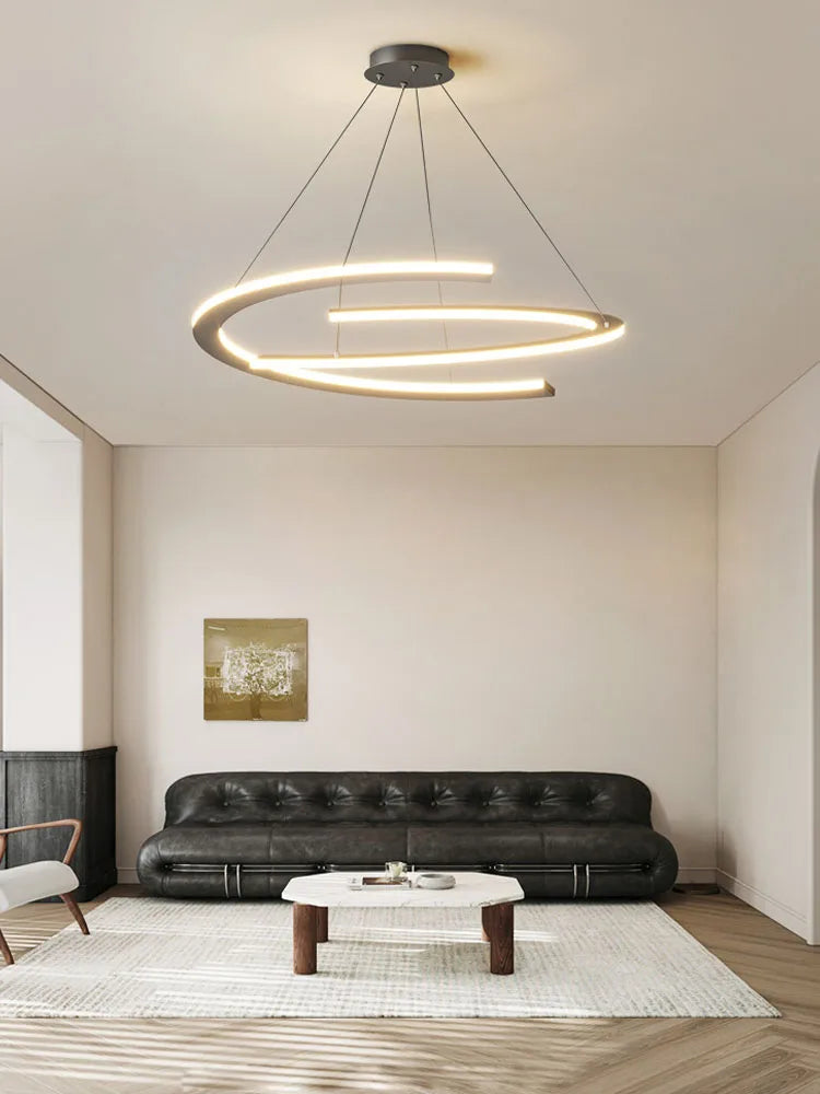 Circular Moon Light Chandelier for Living Room, Dining Room, and Bedroom by Econiko