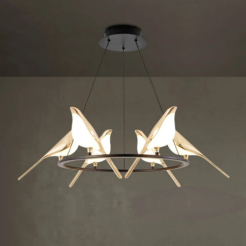 Econiko Magpie Bird LED Pendant Chandeliers for Nordic Modern Indoor Lighting