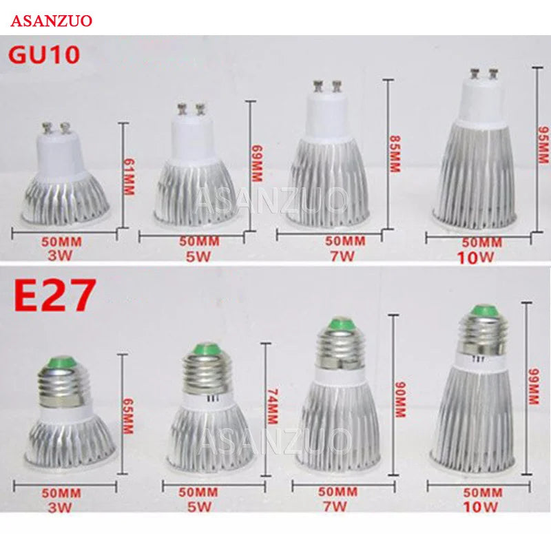 10pcs Econiko COB LED Spotlight Bulb 3W GU10 E27 Warm/Cold White Energy Saving Halogen Replacement