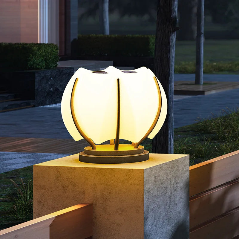 Econiko Solar LED Wall Lamp Outdoor Waterproof Garden Lighting for Modern Home Gate