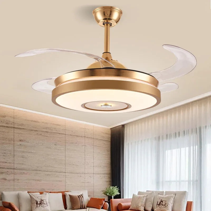 42" Econiko Smart LED Ceiling Fan Light with Remote Control & Retractable Blades