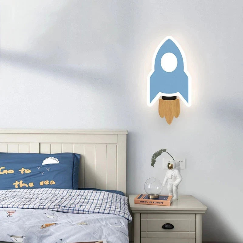 LED Rocket Moon Star Wall Lamp by Econiko: Modern Nordic Indoor Lighting for Bedroom, Living Room