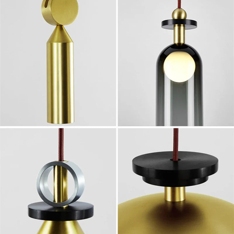 Adjustable Metal Pendant Lamp for Home Decor by Econiko - Customizable Shape LED Lighting