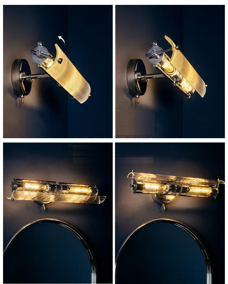 Adjustable Double Head Wall Light with Switch for Interior Decoration - Econiko