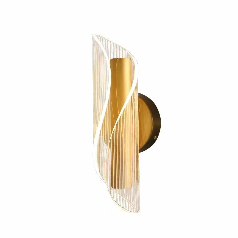 Econiko Gold LED Wall Lamp: Modern Luxury Indoor Lighting for Living Room, Bedroom Sconces