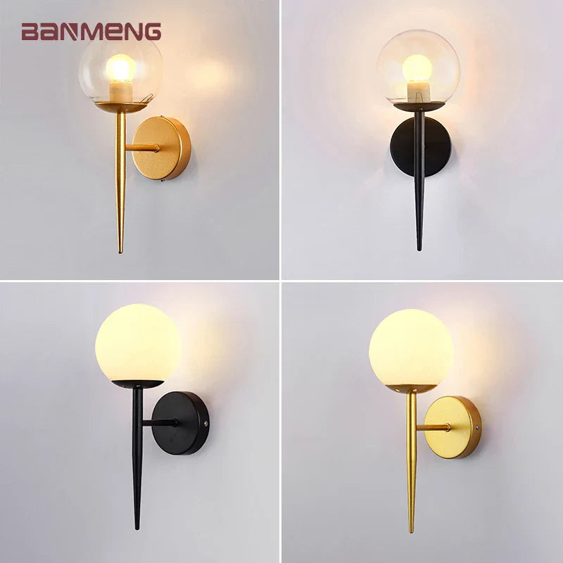 Econiko Nordic Glass Wall Sconces LED Lamp for Home Indoor Lighting